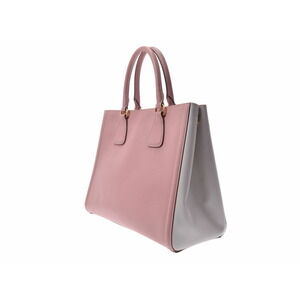 Prada white pink Saffiano strap bag tote